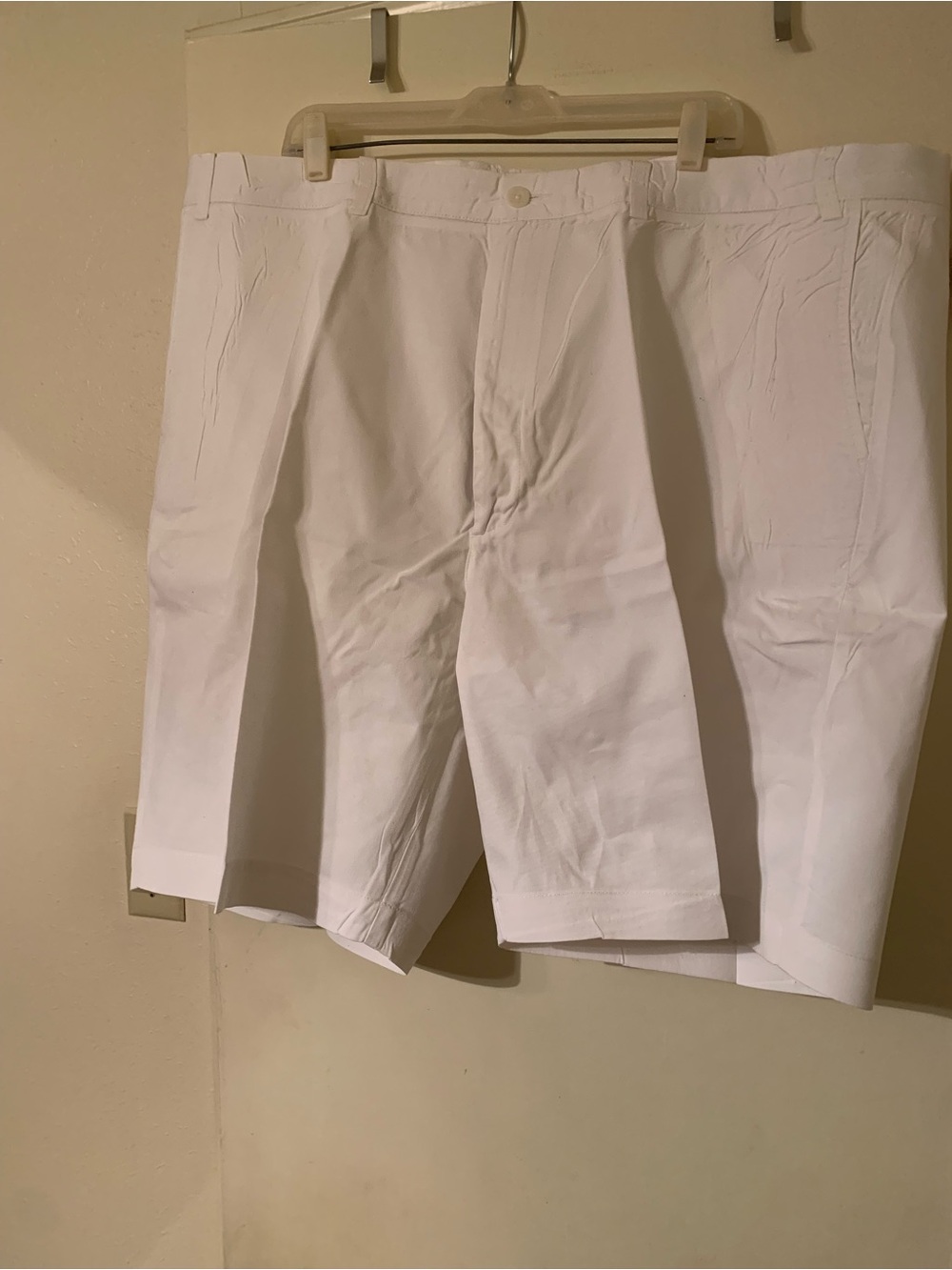 Roundtree & Yorke Big & Tall Men's Flat Front Shorts White Size 48